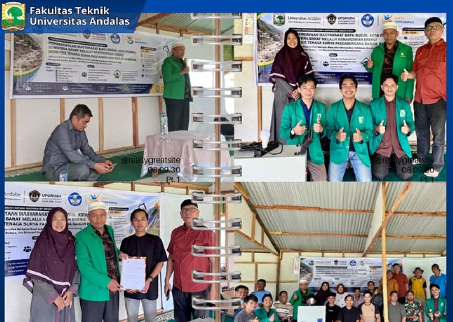 Dorong Kemandirian Energi Pascabencana, Genset Tenaga Surya Diserahkan kepada Masyarakat Batu Busuk