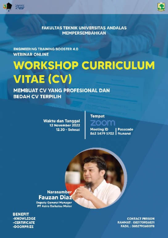 Mahasiswa FT Ikuti Workshop Penulisan CV (Curriculum Vitae)
